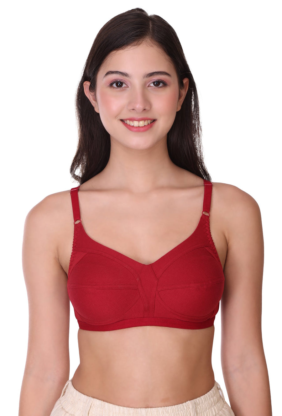 Sona Women Bra ,T-Shirt Bra, Seamed Bra, Sona  Wellfitz, LINGERIE,SONAEBUY, Hoisery Cotton Bra, Non Wired Bra, T-Shirt Bra, Maroon
