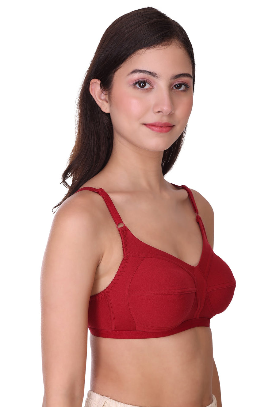 Sona Women Bra ,T-Shirt Bra, Seamed Bra, Sona  Wellfitz, LINGERIE,SONAEBUY, Hoisery Cotton Bra, Non Wired Bra, T-Shirt Bra, Maroon