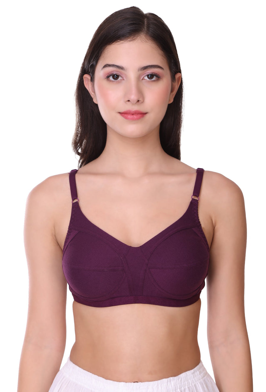 Sona Women Bra ,T-Shirt Bra, Seamed Bra, Sona  Wellfitz, LINGERIE,SONAEBUY, Hoisery Cotton Bra, Non Wired Bra, T-Shirt Bra, Wine