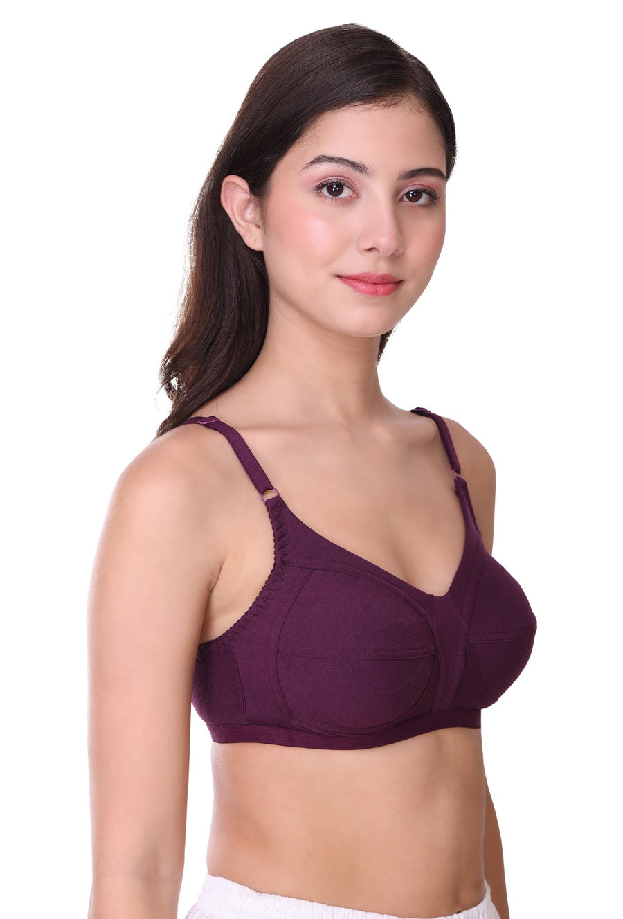 Sona Women Bra ,T-Shirt Bra, Seamed Bra, Sona  Wellfitz, LINGERIE,SONAEBUY, Hoisery Cotton Bra, Non Wired Bra, T-Shirt Bra, Wine