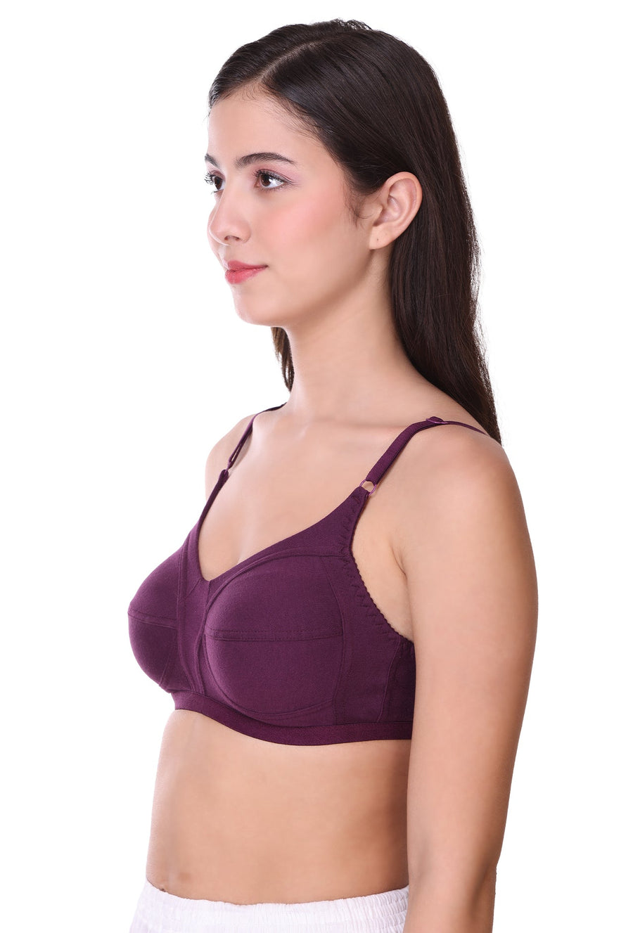 Sona Women Bra ,T-Shirt Bra, Seamed Bra, Sona  Wellfitz, LINGERIE,SONAEBUY, Hoisery Cotton Bra, Non Wired Bra, T-Shirt Bra, Wine