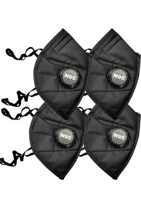 Sona Anti-Pollution N95 Black Mask Capacity 5 Layered Mask Pack of 4