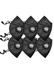 Sona Anti-Pollution N95 Black Mask Capacity 5 Layered Mask Pack of 6