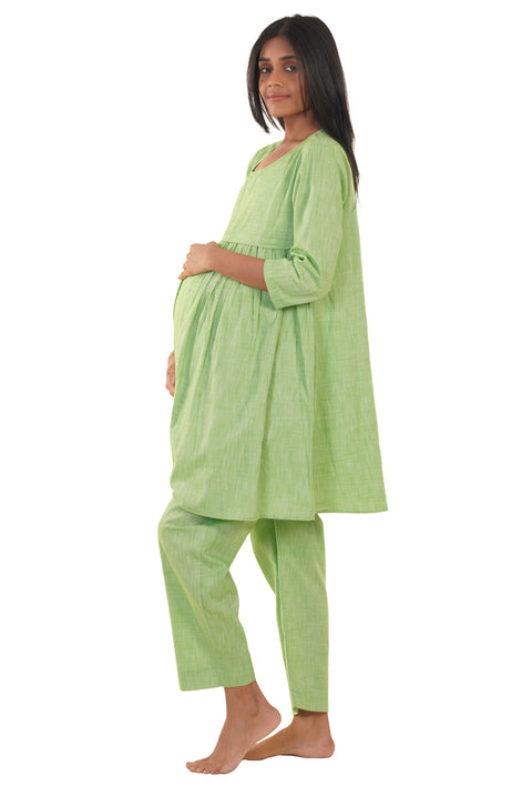 37 inch Brushed Hacci Maternity/Nursing Dress Dusty Green, size M | eBay