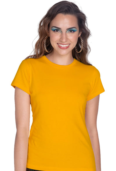 Sona Women T-Shirt, Half Seleves,  ACTIVEWEAR,LINGERIE,APPAREL, SONAEBUY, Round Neck, Gold