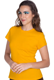 Sona Women T-Shirt, Half Seleves,  ACTIVEWEAR,LINGERIE,APPAREL, SONAEBUY, Round Neck, Gold