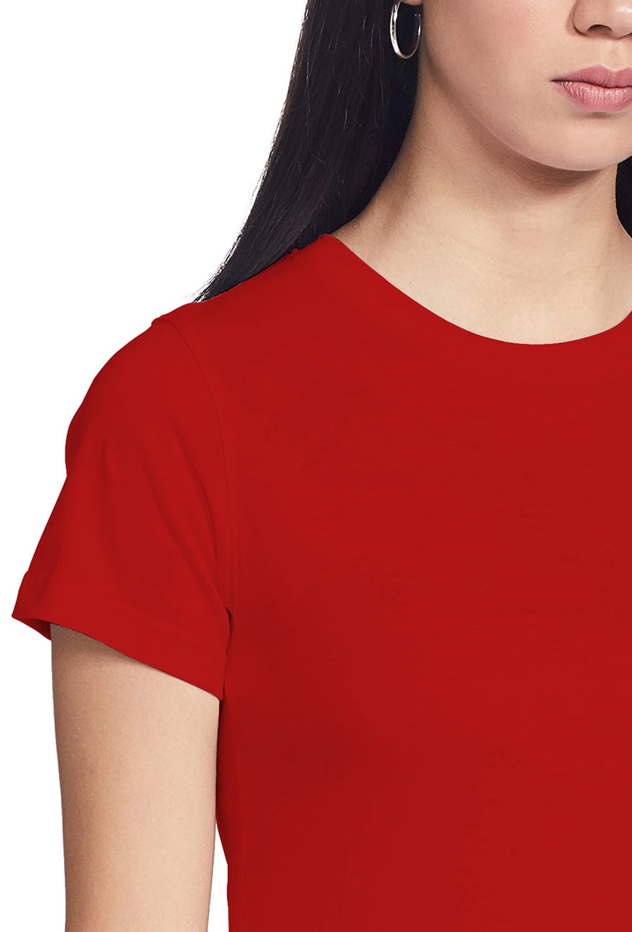 Sona Women T-Shirt, Half Seleves,  ACTIVEWEAR,LINGERIE,APPAREL, SONAEBUY, Round Neck, Red