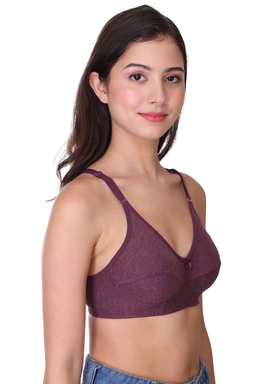 Sona Women Bra ,T-Shirt Bra, Seamed Bra, Sona  All Day, LINGERIE,SONAEBUY, Hoisery Cotton Bra, Non Wired Bra, T-Shirt Bra, Wine