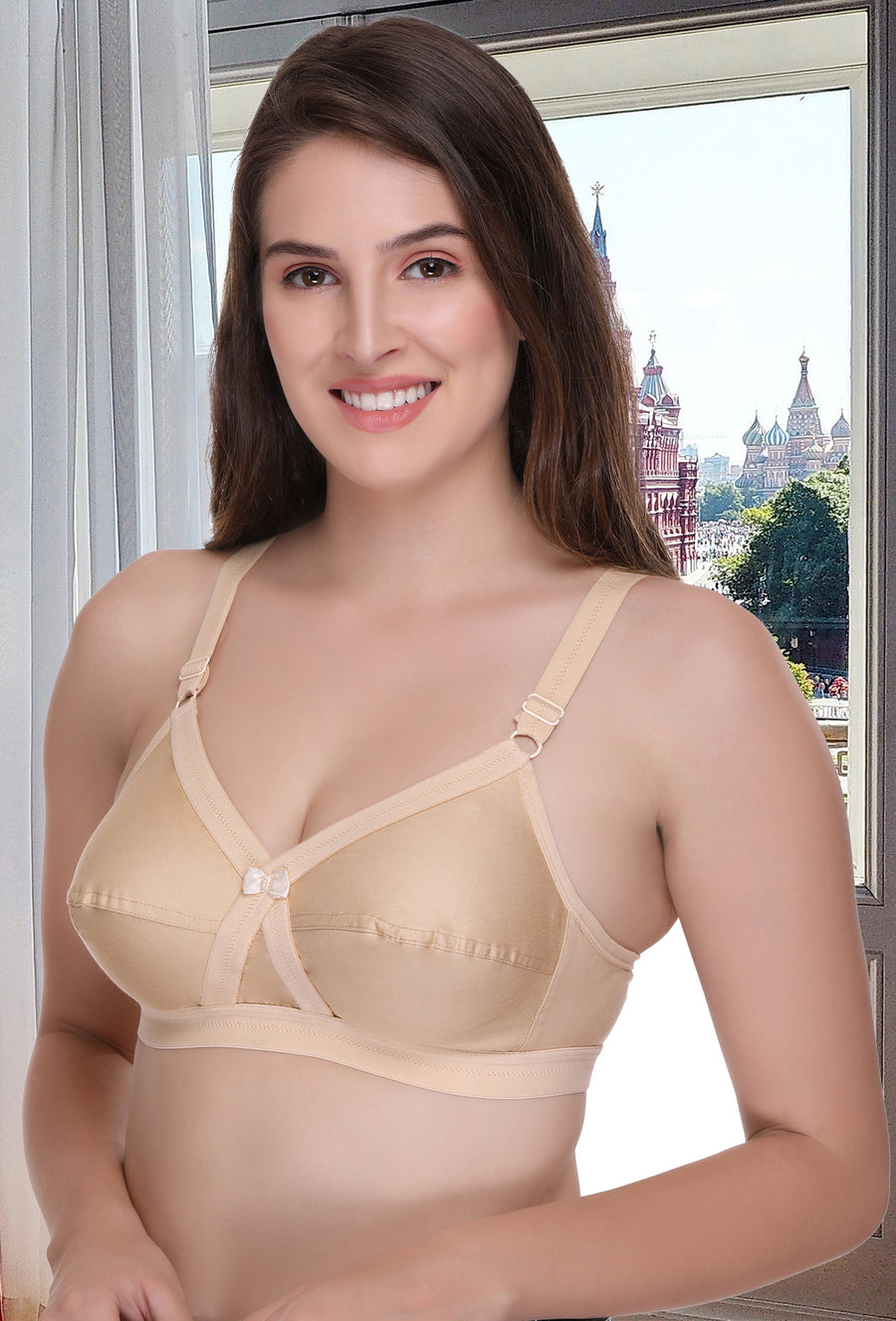 Sona Women Bra ,Plus Size Bra, Seamless Bra, Fit Cross Bra, LINGERIE,SONAEBUY, Skin