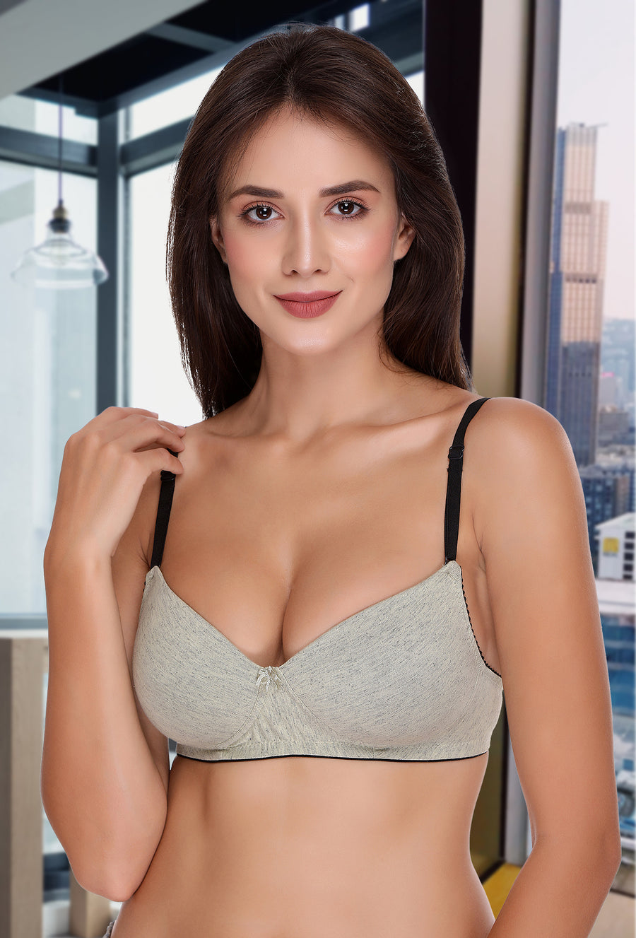Sona Women Padded Bra, LINGERIE,SONAEBUY, SA50, Lightly padded Bra, Multiway T-Shirt Bra, Grey